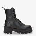 Carlyn botas de piel con forro interior de pelo. negro