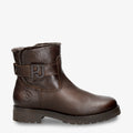 Javea Igloo botas de piel con forro interior de pelo natural. marron