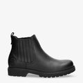 Bill Igloo botines de piel con forro interior de pelo natural. negro