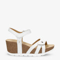 Romy sandalias de piel con forro interior de piel. blanco