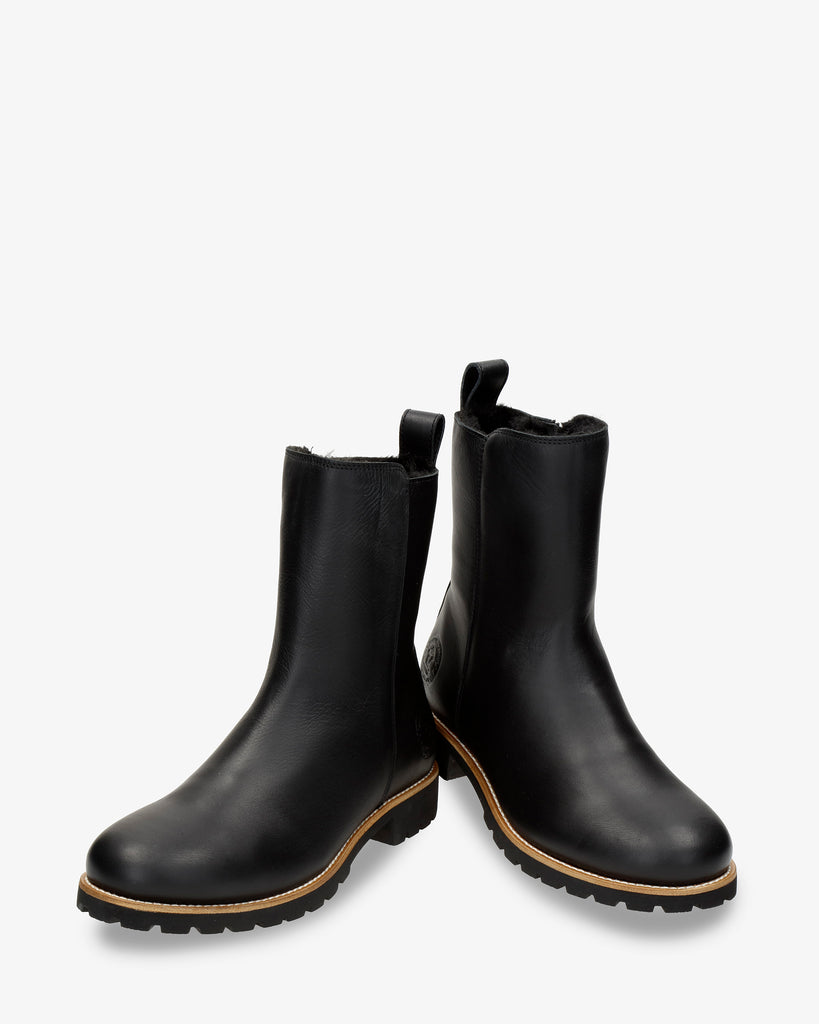 Beca Trav botas de piel con forro interior de pelo. negro