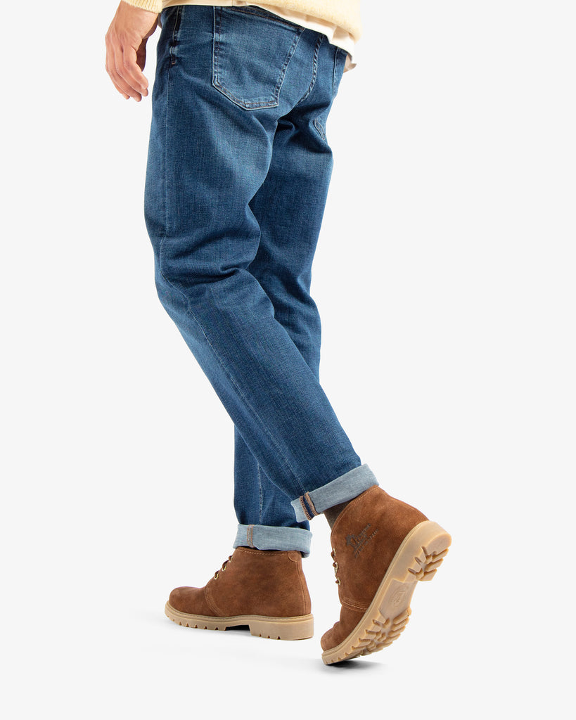 Bota Panama botines de piel con forro interior de piel. cuero