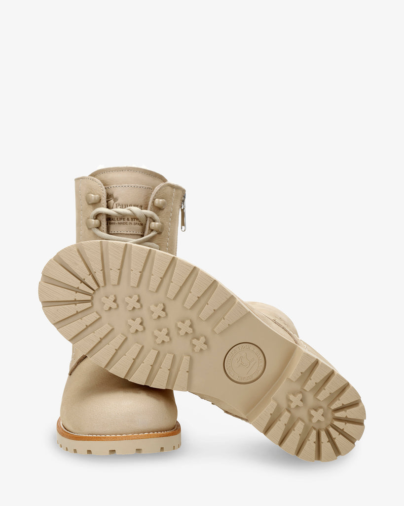 Fara Igloo Trav botas de piel con forro interior de pelo natural. crudo