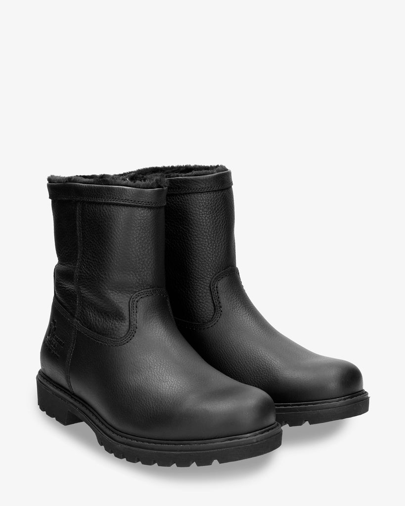Fedro botas de piel con forro interior de pelo. negro