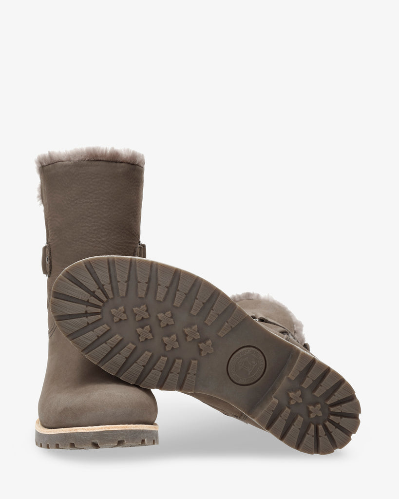 Felia Igloo botas de piel con forro interior de pelo natural. gris