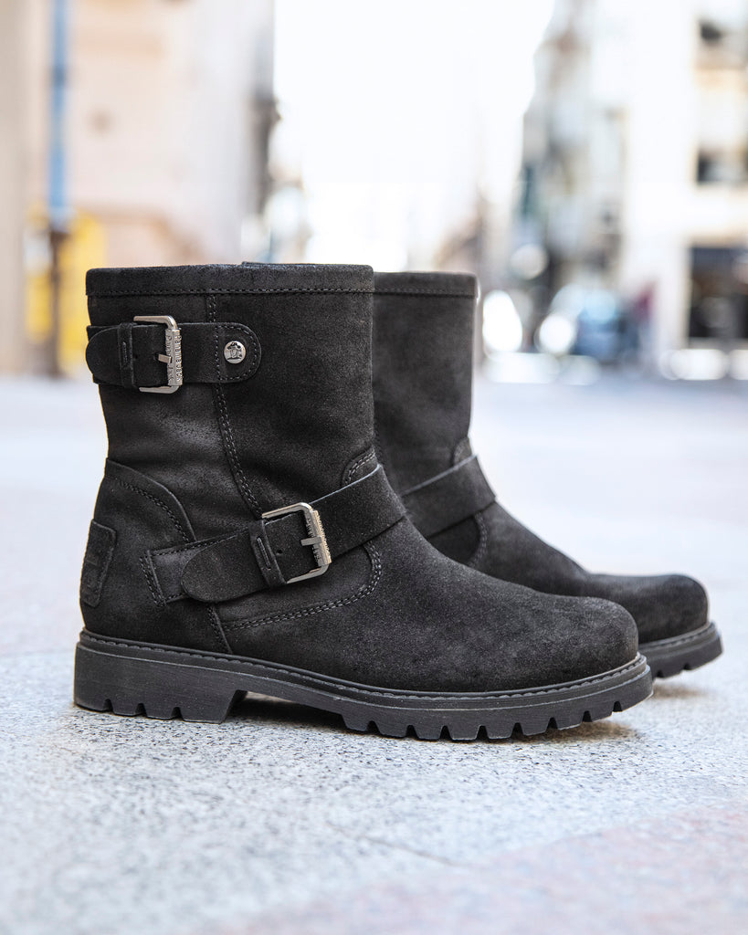 Felina botas de piel con forro interior de piel. negro