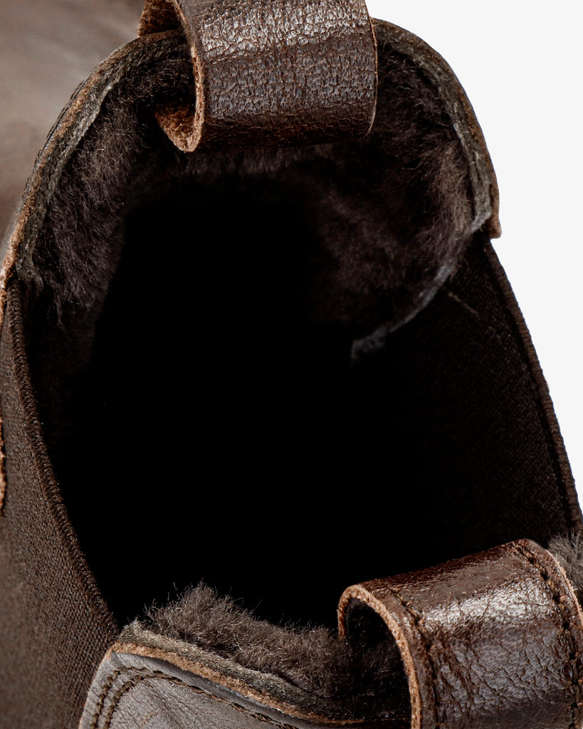 Francesca Igloo botas de piel con forro interior de pelo natural. marron