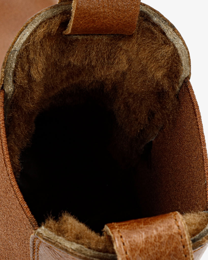 Francesca Igloo botas de piel con forro interior de pelo natural. cuero