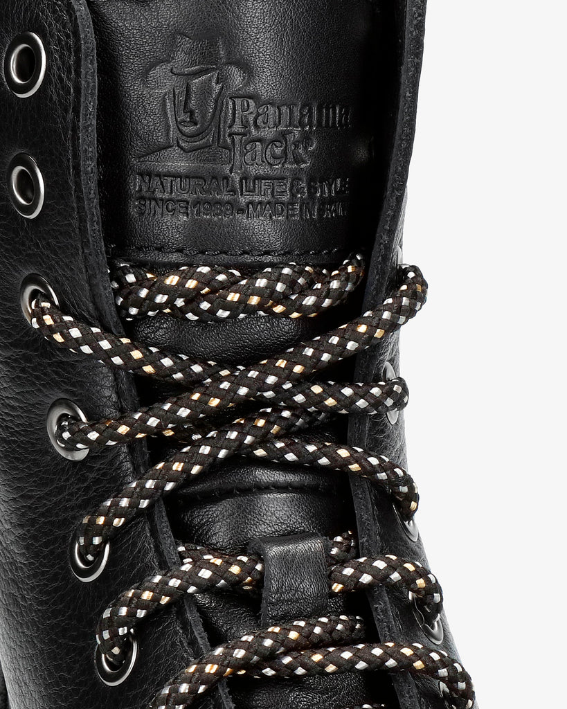 Frisia botas de piel con forro interior de pelo. negro