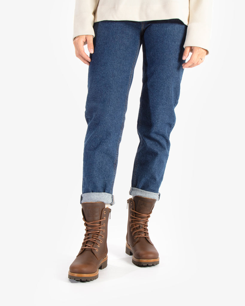 Frisia botas de piel con forro interior de pelo. cuero