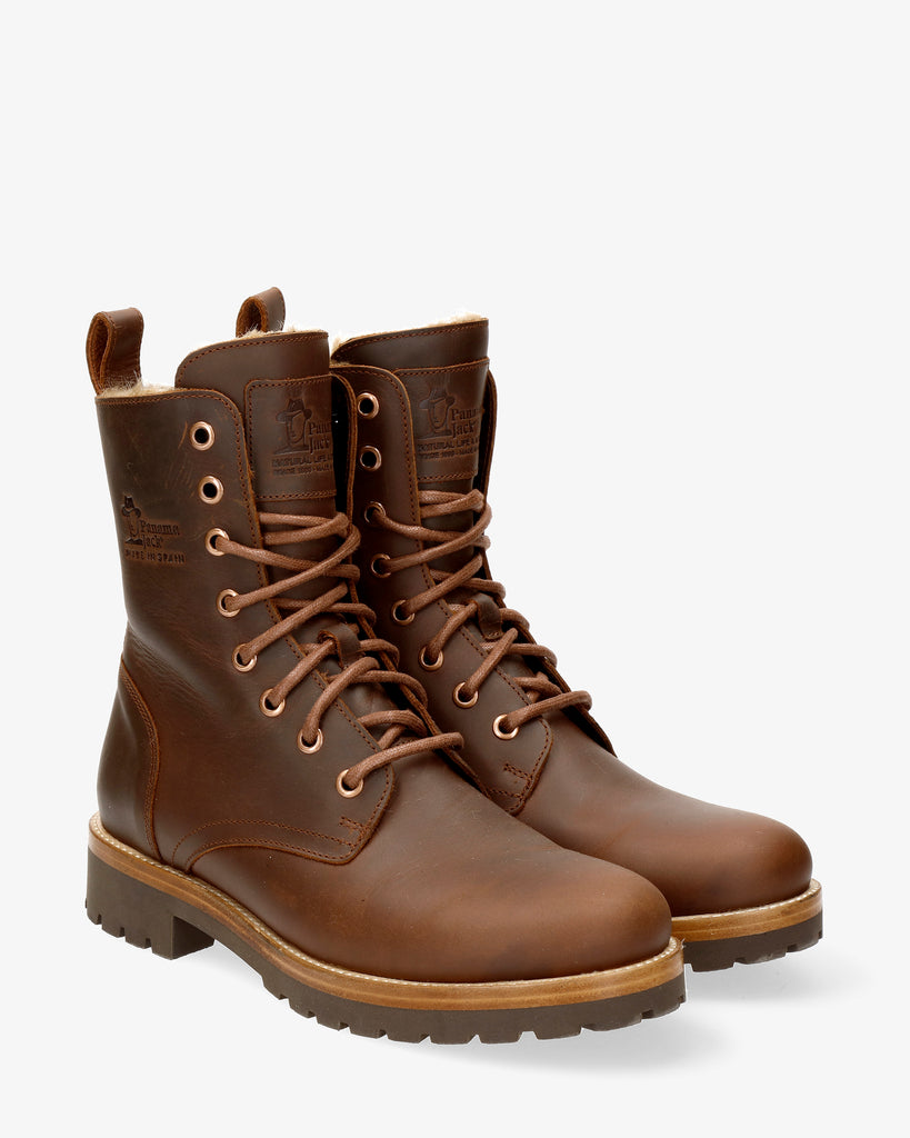 Frisia botas de piel con forro interior de pelo. cuero