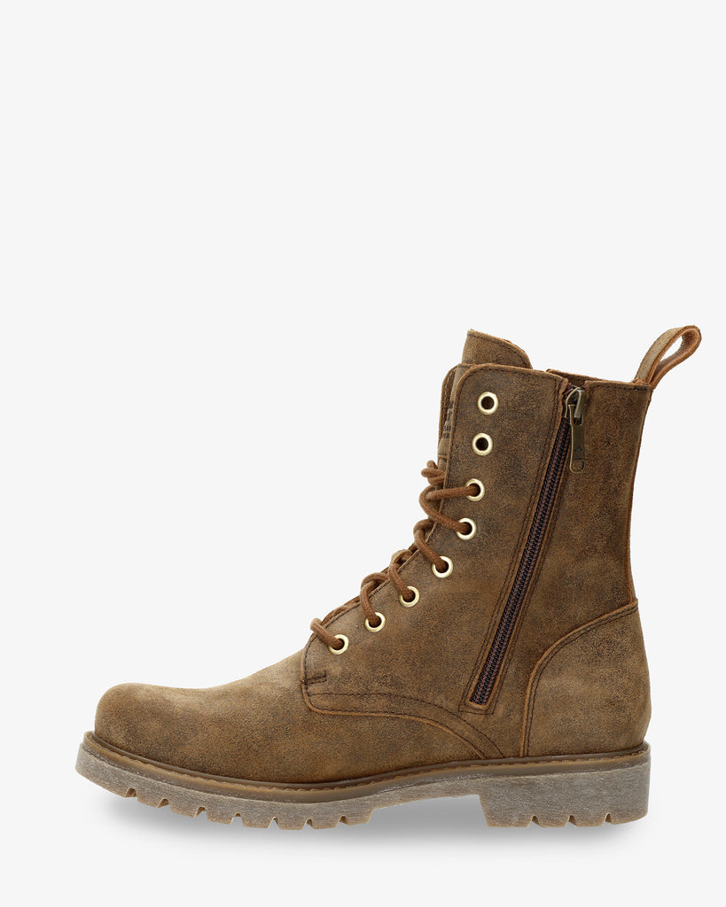 Frisia botas de piel con forro interior de piel. marron