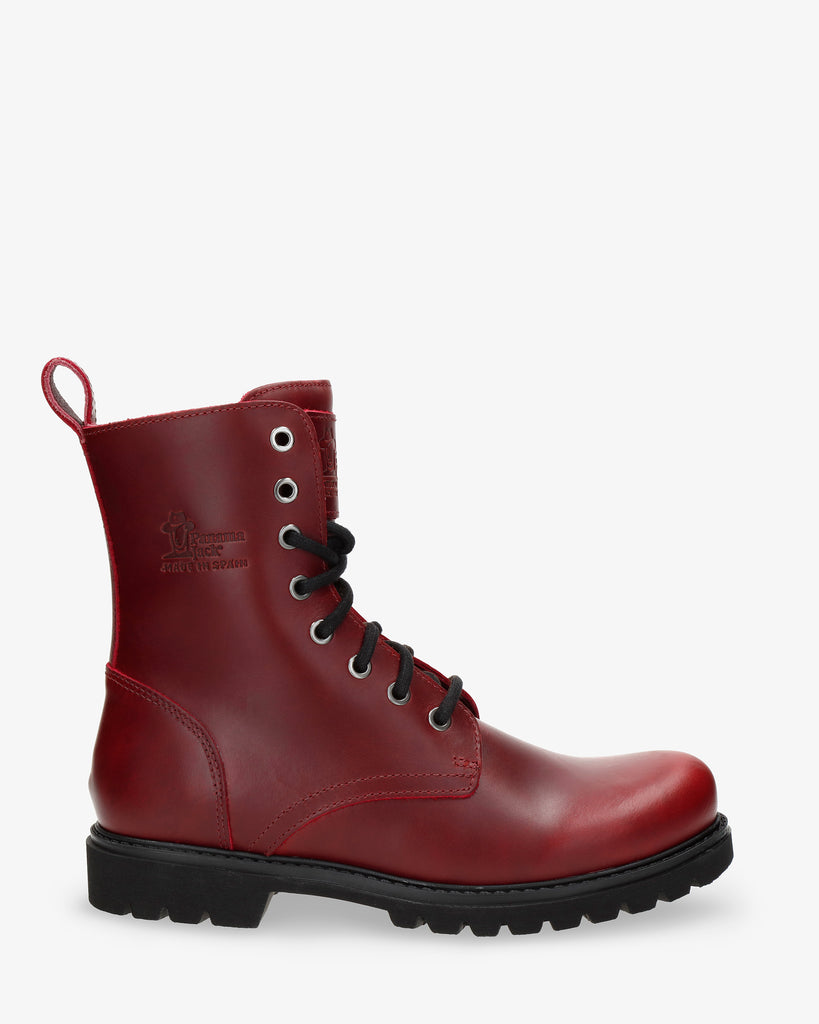 Frisia botas de piel con forro interior de piel. rojo