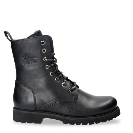 Frisia Igloo botas de piel con forro interior de pelo natural. negro