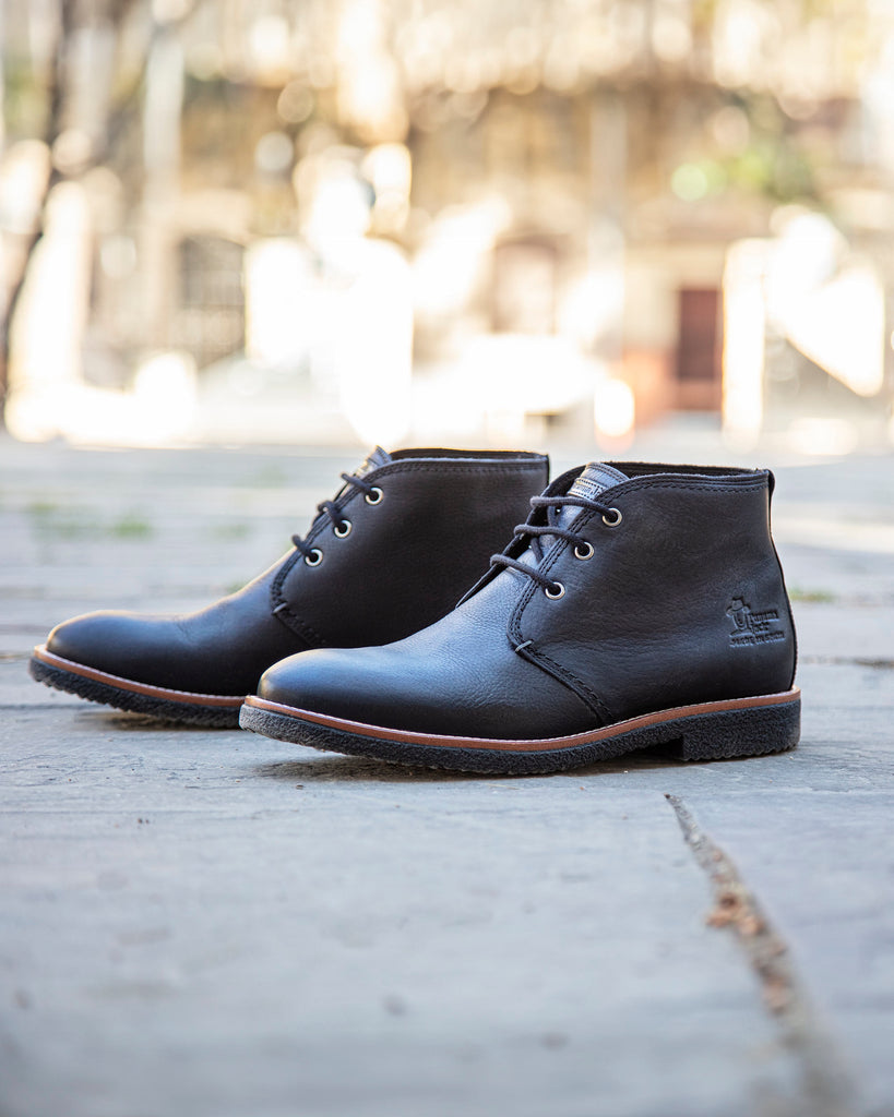 Gael botines de piel con forro interior de piel. negro