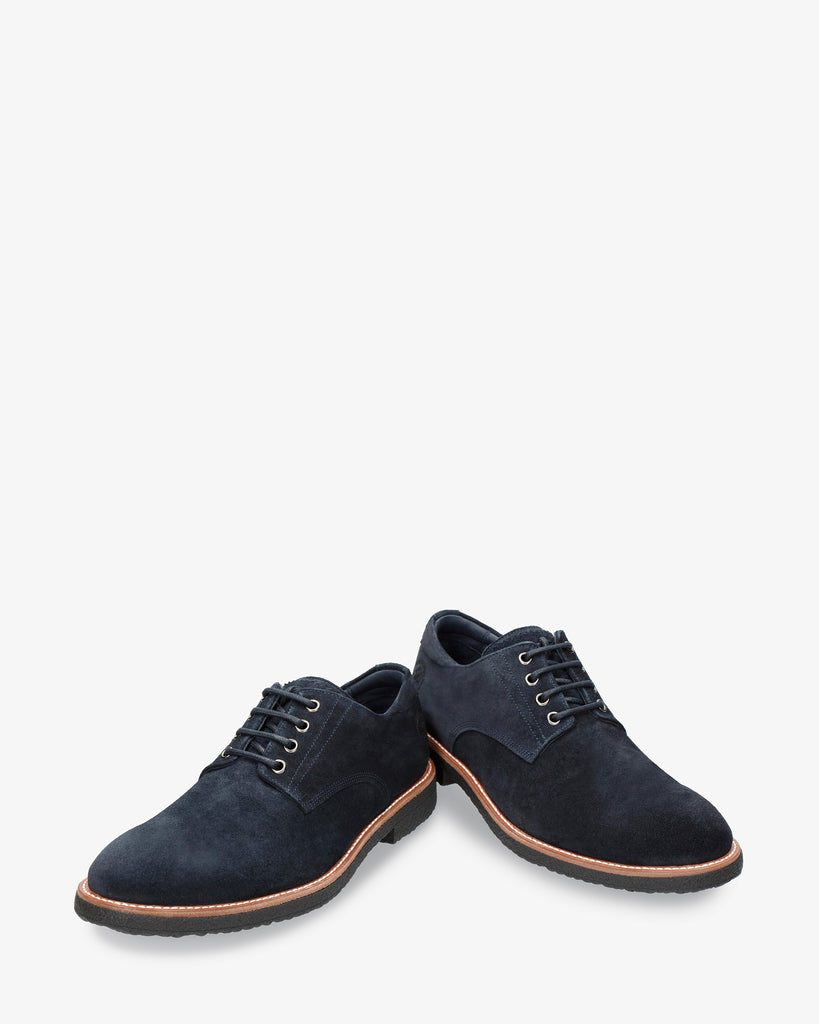 Gante zapatos de piel con forro interior de piel. marino