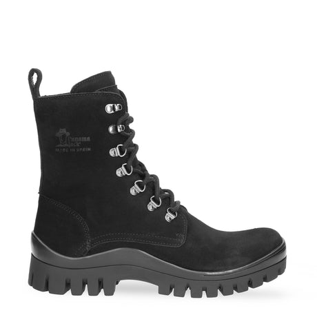 Hongkong botas de piel con forro interior de piel. negro