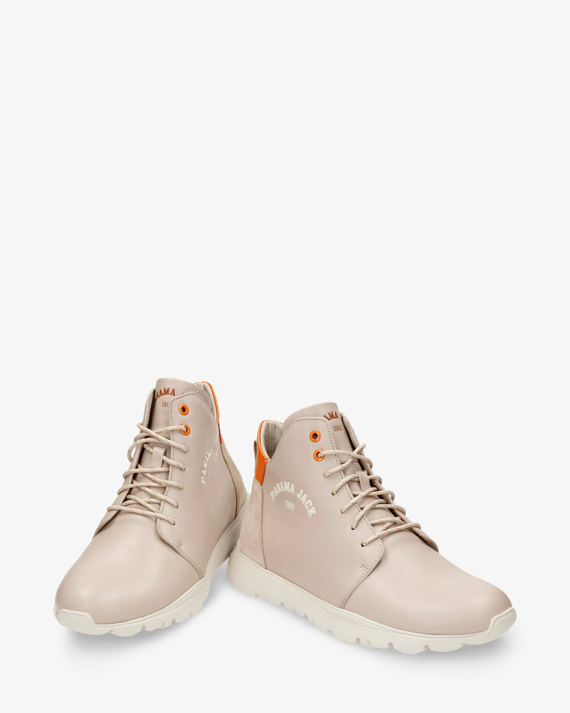 Jayden botín de piel con forro interior de piel. taupe