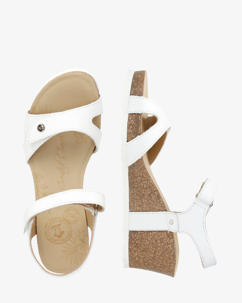 Julia Basics sandalias de piel con forro interior de piel. blanco