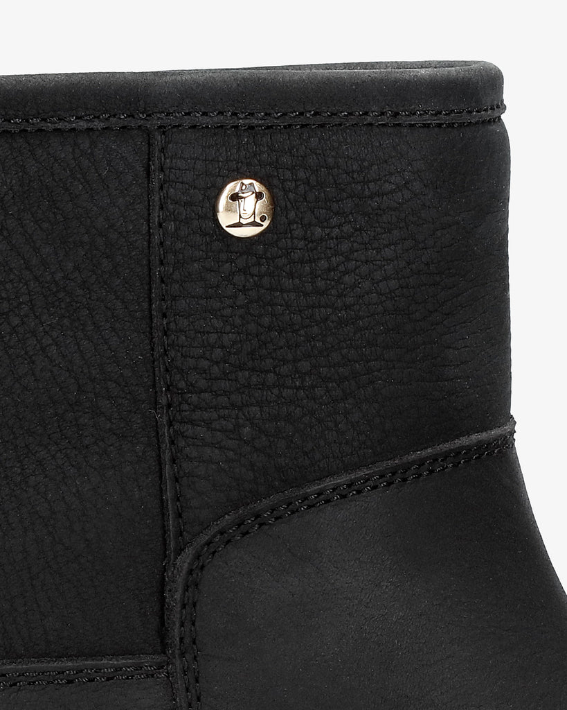 Laia botas de piel con forro interior de pelo. negro