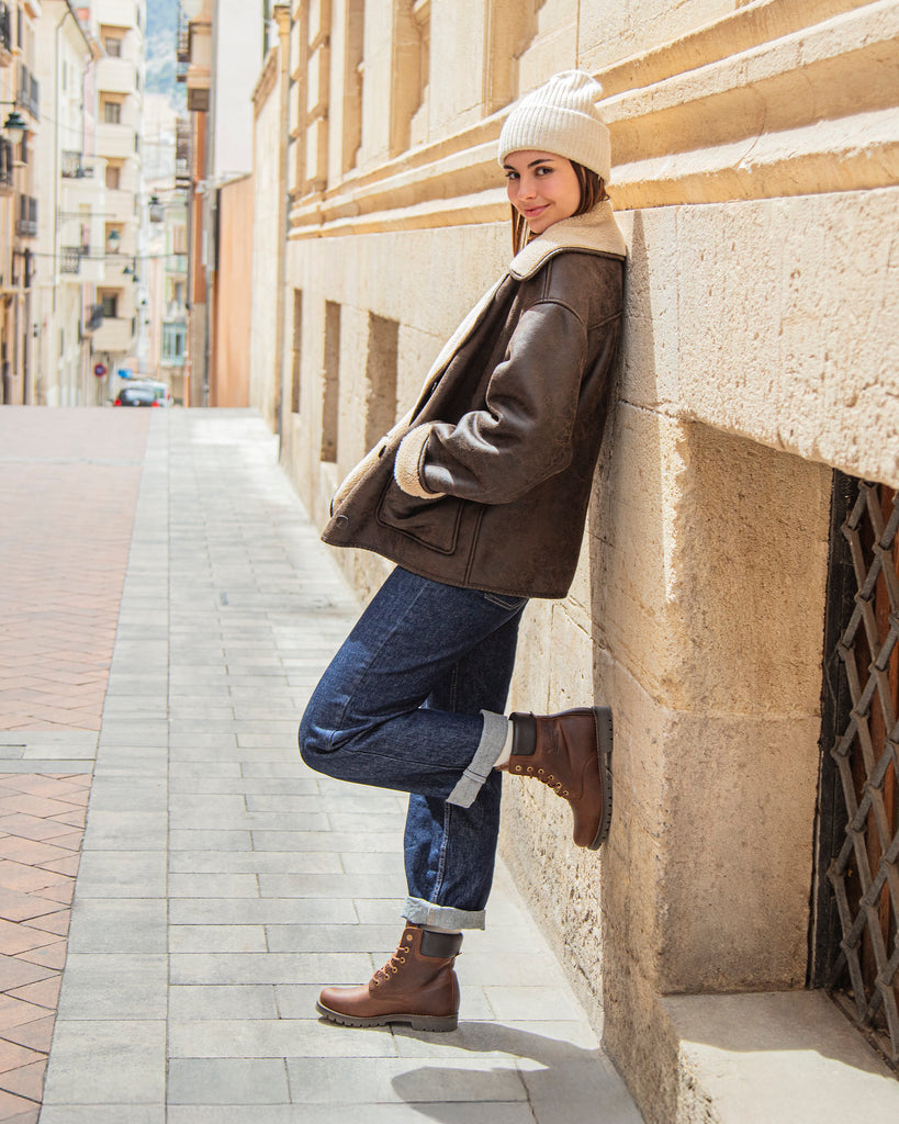 Panama 03 botas de piel con forro interior de pelo. cuero