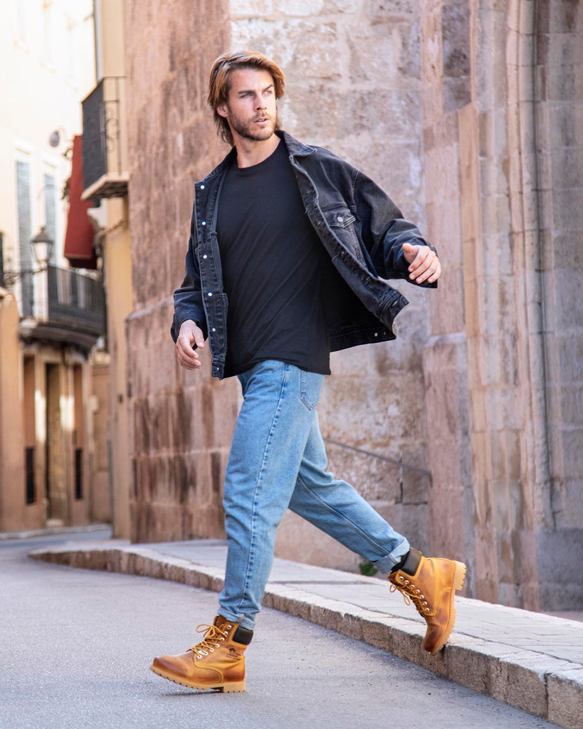 Panama 03 botas de piel con forro interior de piel. vintage