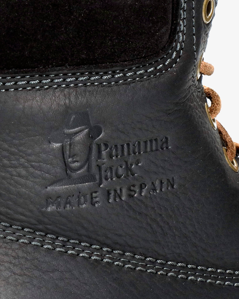 Panama 03 botas de piel con forro interior de piel. negro