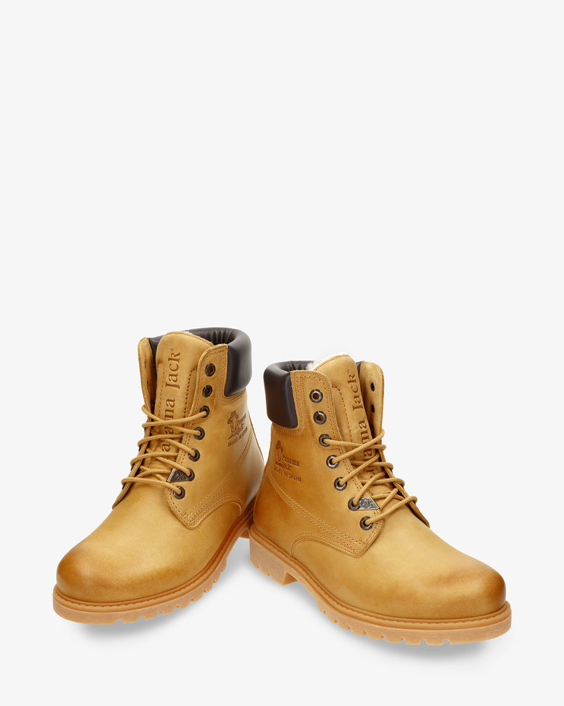 Panama 03 Wool botas de piel con forro interior de lana. vintage