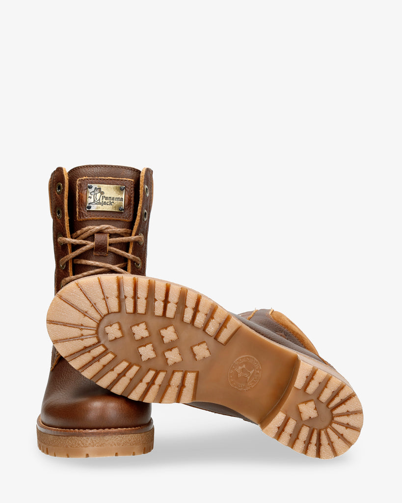 Phoebe botas de piel con forro interior de pelo. cuero