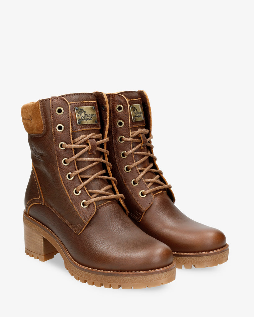 Phoebe botas de piel con forro interior de pelo. cuero