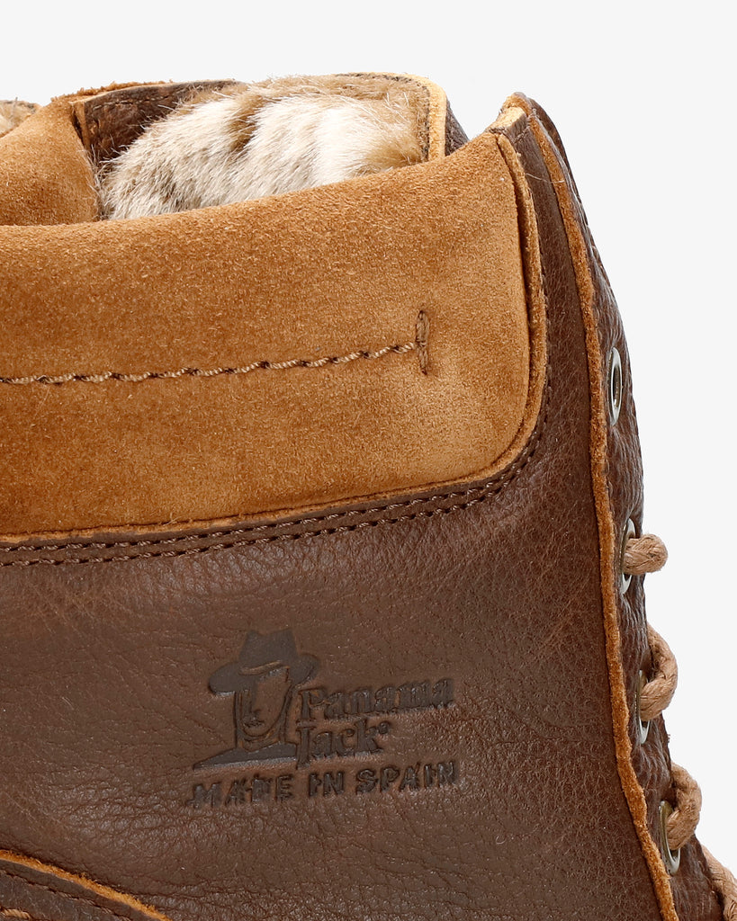 Phoebe botas de piel con forro interior de pelo. cuero