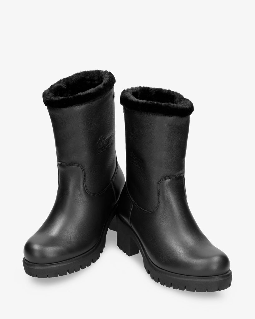 Piola Gtx botas de piel con forro interior de gore-tex® negro