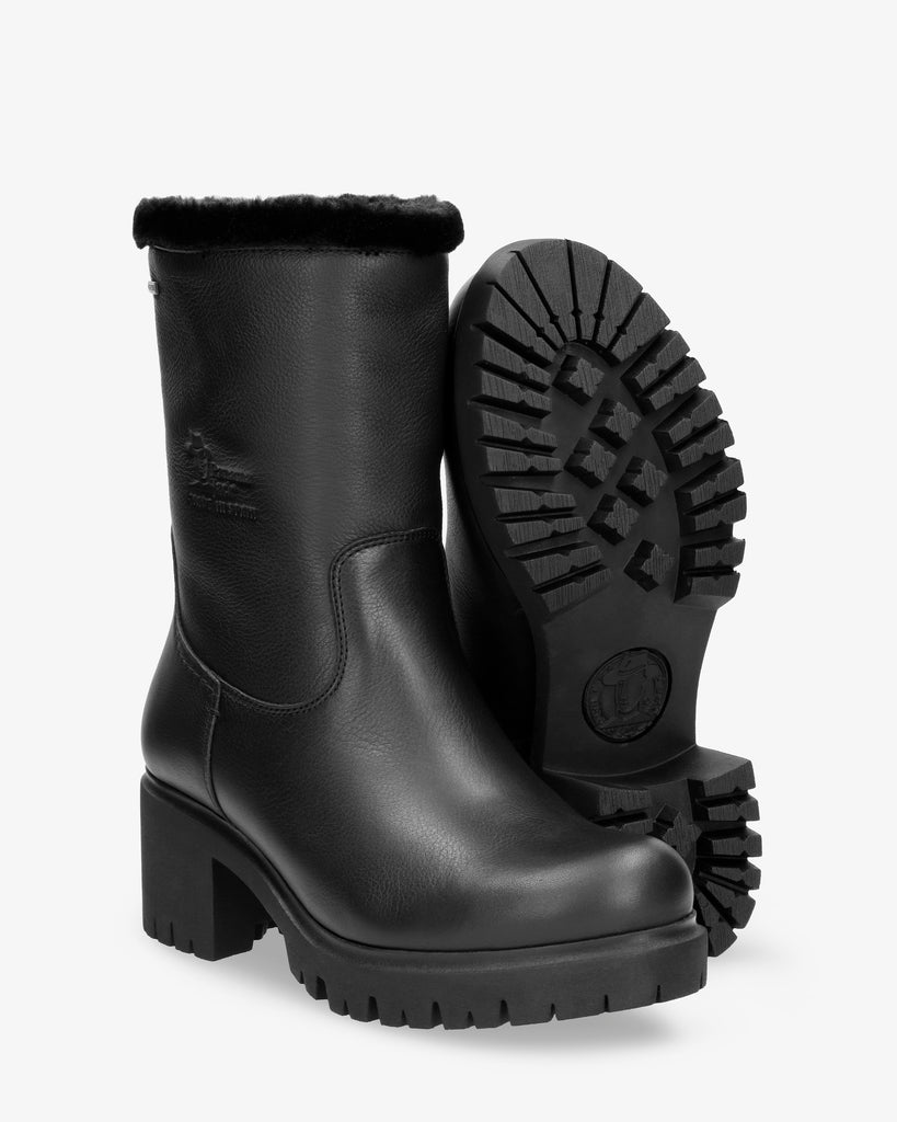 Piola Gtx botas de piel con forro interior de gore-tex® negro