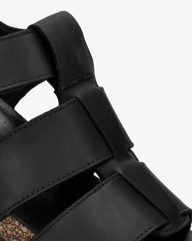 Sammy sandalias de piel con forro interior de piel. negro