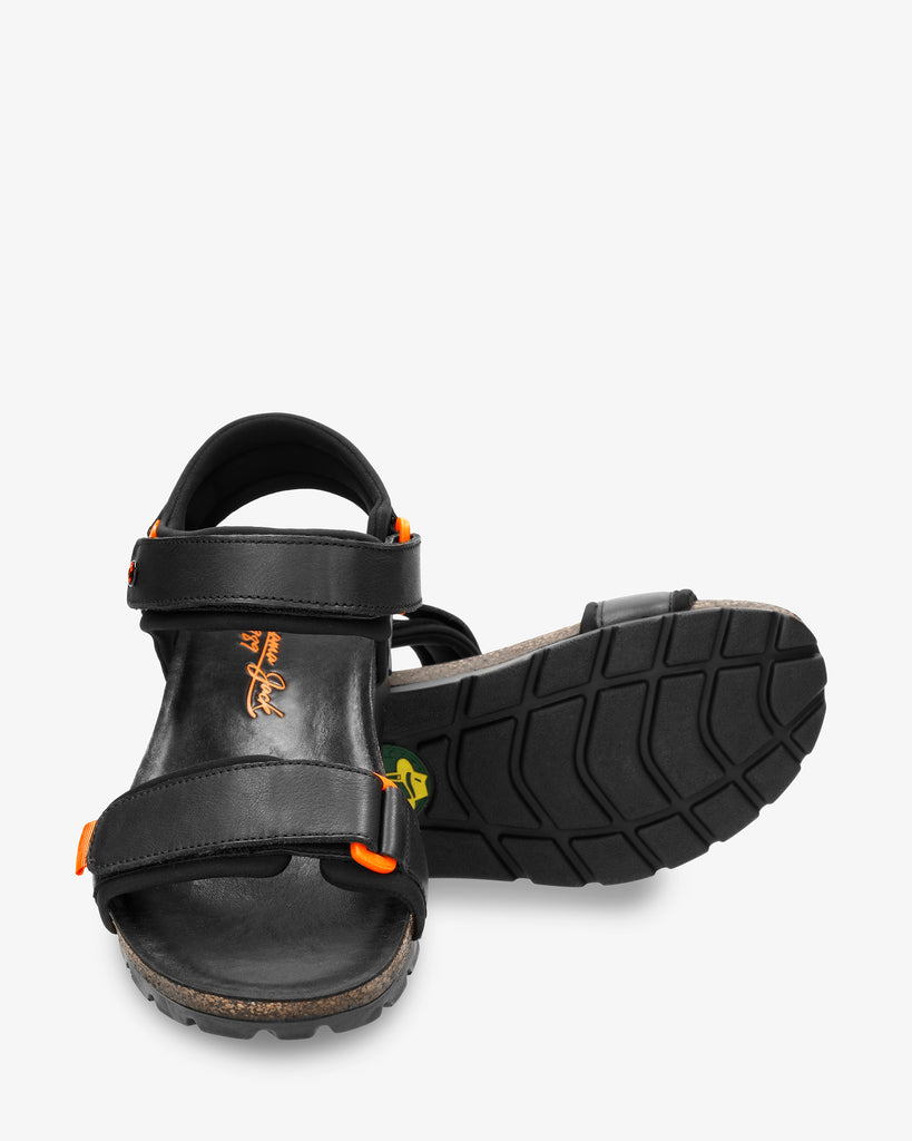 Seth sandalias de piel con forro interior de lycra. negro