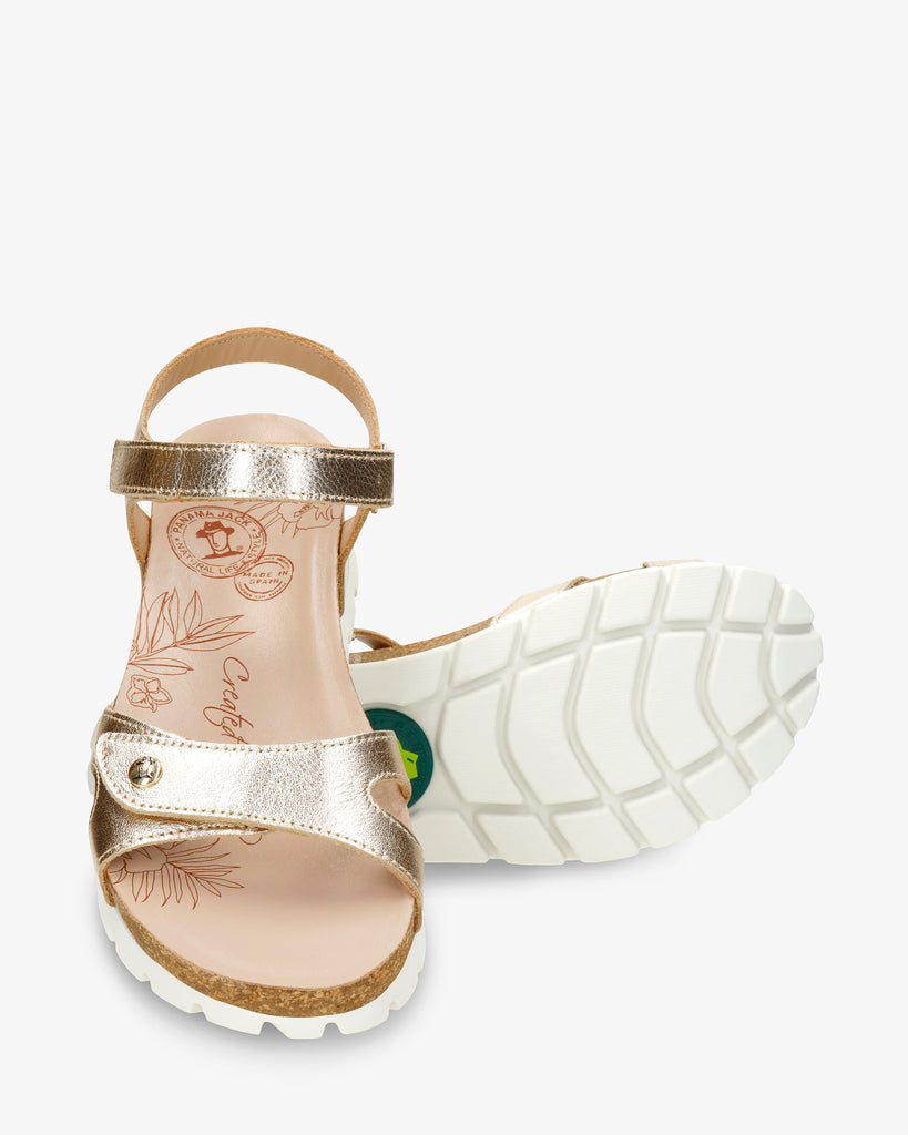 Sulia Shine sandalias de piel con forro interior de piel. oro